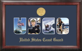 Campus Images CGSSG001 Coast Guard Collage Photo Frame Gold Medallion