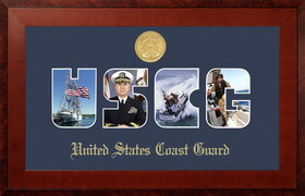 Campus Images CGSSHO001S Patriot Frames Coast Guard Collage Photo Honors Frame with Gold Medallion