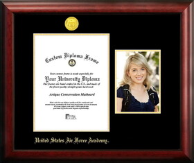 Campus Images CO994PGED-8511 United States Air Force Academy 8.5w x 11h Gold Embossed Diploma Frame with 5 x7 Portrait