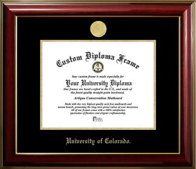 Campus Images CO995CMGTGED-1185 University of Colorado 11w x 8.5h Classic Mahogany Gold Embossed Diploma Frame