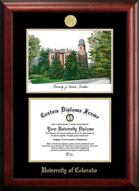 Campus Images CO995LGED University of Colorado - Boulder Gold embossed diploma frame with Campus Images lithograph