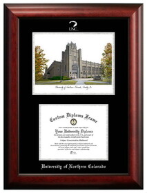 Campus Images CO996LSED-108 University of Northern Colorado 10w x 8h Silver Embossed Diploma Frame with Campus Images Lithograph