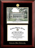 Campus Images CO999LGED Colorado State University Gold embossed diploma frame with Campus Images lithograph