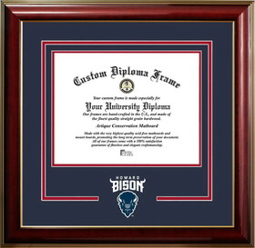 Campus Images DC991CMGTSD-1185 Howard University Bisons 11w x 8.5h Classic Spirit Logo Diploma Frame