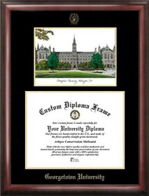 Campus Images DC996LGED Georgetown University Gold embossed diploma frame with Campus Images lithograph