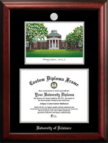 Campus Images DE999LSED-1612 University of Delaware 16w x 12h Silver Embossed Diploma Frame with Campus Images Lithograph