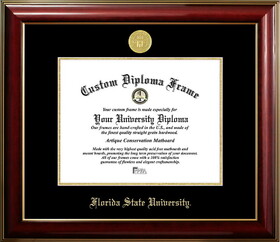 Campus Images FL985CMGTGED-1411 Florida State University 14w x 11h Classic Mahogany Gold Embossed Diploma Frame