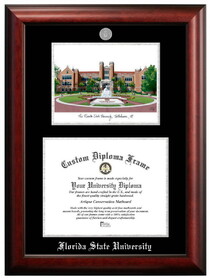 Campus Images FL985LSED-1411 Florida State University 14w x 11h Silver Embossed Diploma Frame with Campus Images Lithograph