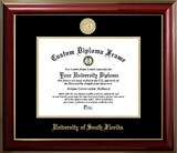Campus Images FL989CMGTGED-1185 South Florida Bulls 11w x 8.5h Classic Mahogany Gold Embossed Diploma Frame