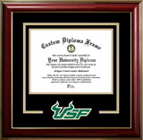 Campus Images FL989CMGTSD-1185 South Florida Bulls 11w x 8.5h Classic Spirit Logo Diploma Frame