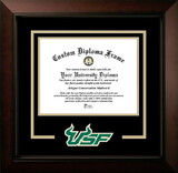 Campus Images FL989LBCSD-1185 South Florida Bulls 11w x 8.5h Legacy Black Cherry Spirit Logo Diploma Frame
