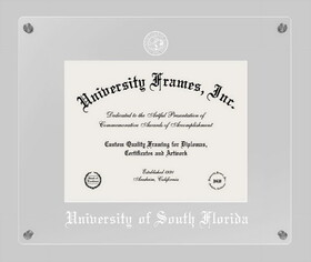 Campus Images FL989LCC1185 University of South Florida Lucent Clear-over-Clear Diploma Frame