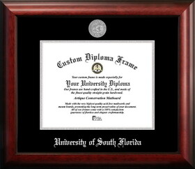 Campus Images FL989SED-1185 University of South Florida 11w x 8.5h Silver Embossed Diploma Frame
