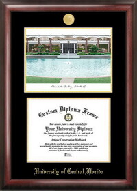 Campus Images FL998LGED University of Central Florida Gold embossed diploma frame with Campus Images lithograph