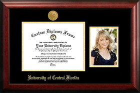 Campus Images FL998PGED-1185 University of Central Florida 11w x 8.5h Gold Embossed Diploma Frame with 5 x7 Portrait