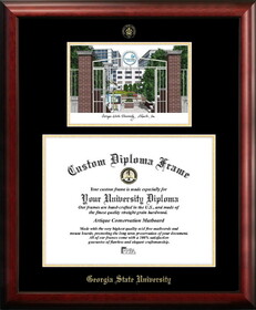 Campus Images GA973LGED-1714 Georgia State 17w x 14h Gold Embossed Diploma Frame with Campus Images Lithograph