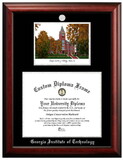 Campus Images GA974LSED-1714 Georgia Institute of Technology 17w x 14h Silver Embossed Diploma Frame with Campus Images Lithograph