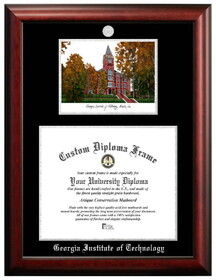 Campus Images GA974LSED-1714 Georgia Institute of Technology 17w x 14h Silver Embossed Diploma Frame with Campus Images Lithograph