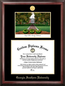 Campus Images GA975LGED Georgia Southern Gold embossed diploma frame with Campus Images lithograph