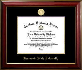 Campus Images GA986CMGTGED-1411 Kennesaw State Owls 14w x 11h Classic Mahogany Gold Embossed Diploma Frame