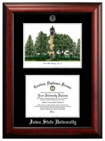 Campus Images IA998LSED-1185 Iowa State University 11w x 8.5h Silver Embossed Diploma Frame with Campus Images Lithograph