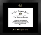 Campus Images IA998MBSGED-1185 Iowa State University 11w x 8.5h Manhattan Black Single Mat Gold Embossed Diploma Frame with Bonus Campus Images Lithograph
