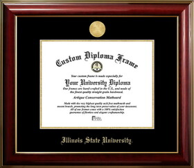 Campus Images IL966CMGTGED-108 Illinois State Redbirds 10w x 8h Classic Mahogany Gold Embossed Diploma Frame