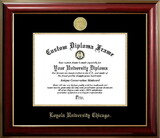 Campus Images IL970CMGTGED-1185 Loyola University Chicago 11w x 8.5h Classic Mahogany Gold Embossed Diploma Frame