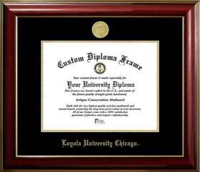Campus Images IL970CMGTGED-1185 Loyola University Chicago 11w x 8.5h Classic Mahogany Gold Embossed Diploma Frame