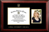Campus Images IL970PGED-1185 Loyola University Chicago 11w x 8.5h Gold Embossed Diploma Frame with 5 x7 Portrait