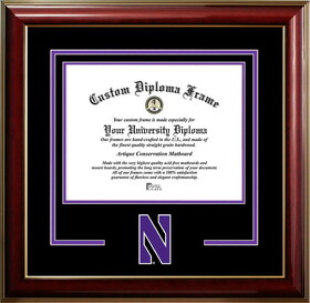 Campus Images IL971CMGTSD-1185 Northwestern University 11w x 8.5h Classic Spirit Logo Diploma Frame