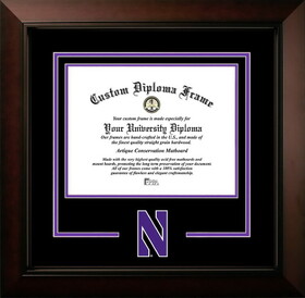 Campus Images IL971LBCSD-1185 Northwestern University 11w x 8.5h Legacy Black Cherry Spirit Logo Diploma Frame