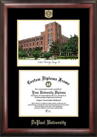Campus Images IL974LGED DePaul University Gold embossed diploma frame with Campus Images lithograph