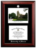 Campus Images IL976LSED-1185 University of Illinois, Urbana-Champaign 11w x 8.5h Silver Embossed Diploma Frame with Campus Images Lithograph