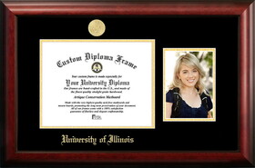 Campus Images IL976PGED-1185 University of Illinois, Urbana-Champaign 11w x 8.5h Gold Embossed Diploma Frame with 5 x7 Portrait