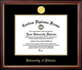 Campus Images IL976PMGED-1185 University of Illinois Petite Diploma Frame