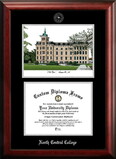 Campus Images IL984LSED-1185 North Central College 11w x 8.5h Silver Embossed Diploma Frame with Campus Images Lithograph