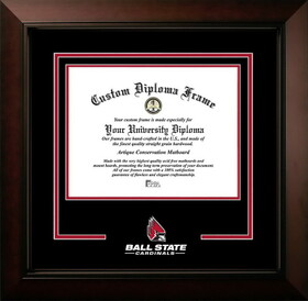 Campus Images IN985LBCSD-108 Ball State University Cardinals 10w x 8h Legacy Black Cherry Spirit Logo Diploma Frame