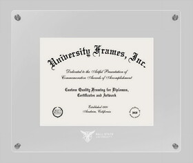 Campus Images IN985LCC1185 Ball State University Lucent Clear-over-Clear Diploma Frame