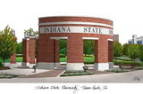Campus Images IN986MBSGED1185 Indiana State 11w x 8.5h Manhattan Black Single Mat Gold Embossed Diploma Frame with Bonus Campus Images Lithograph