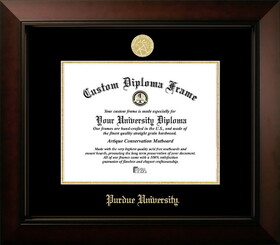 Campus Images IN988LBCGED-96257625 Purdue University 9.625w x 7.625h Legacy Black Cherry Gold Embossed Diploma Frame