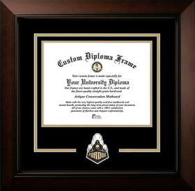 Campus Images IN988LBCSD-96257625 Purdue University 9.625w x 7.625h Legacy Black Cherry Spirit Logo Diploma Frame
