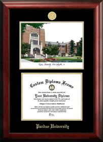 Campus Images IN988LGED Purdue University Gold embossed diploma frame with Campus Images lithograph