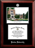Campus Images IN988LSED-96257625 Purdue University 9.625w x 7.625h Silver Embossed Diploma Frame with Campus Images Lithograph
