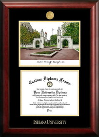 Campus Images IN993LGED Indiana University - Bloomington Gold embossed diploma frame with Campus Images lithograph