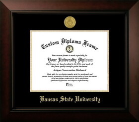 Campus Images KS998LBCGED-96 Kansas State Wildcats 9w x 6h Legacy Black Cherry Gold Embossed Diploma Frame