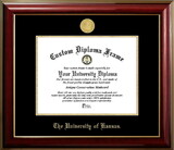 Campus Images KS999CMGTGED-1185 University of Kansas Jayhawks 11w x 8.5h Classic Mahogany Gold Embossed Diploma Frame