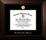 Campus Images KS999LBCGED-1185 University of Kansas Jayhawks 11w x 8.5h Legacy Black Cherry Gold Embossed Diploma Frame