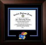 Campus Images KS999LBCSD-1185 University of Kansas Jayhawks 11w x 8.5h Legacy Black Cherry Spirit Logo Diploma Frame
