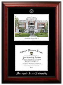 Campus Images KY985LSED-1185 Morehead State University 11w x 8.5h Silver Embossed Diploma Frame with Campus Images Lithograph